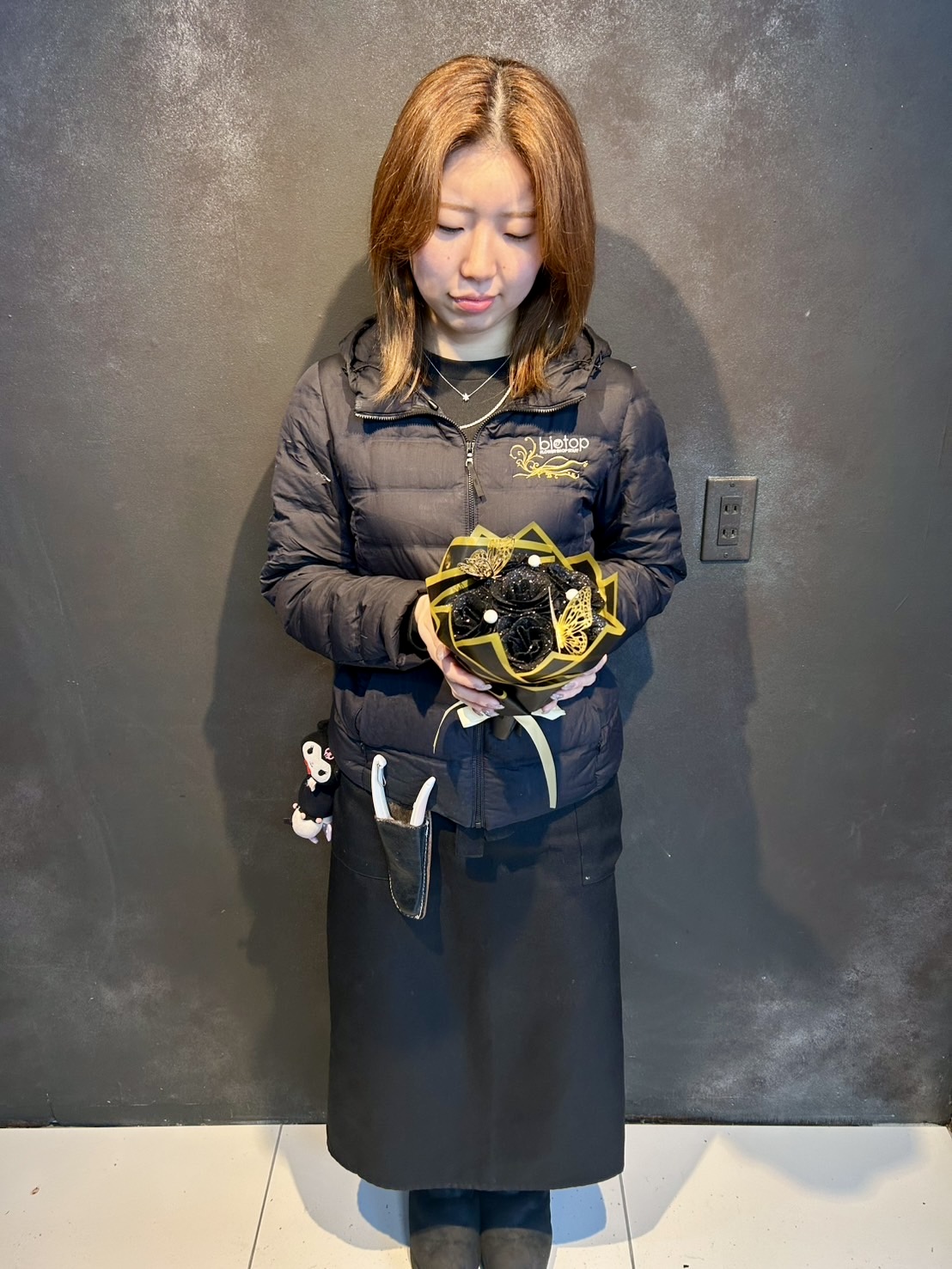 グリッターローズ 黒6本 造花