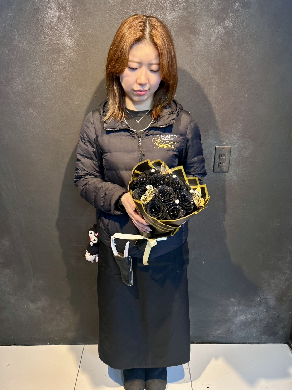 グリッターローズ 黒12本 造花