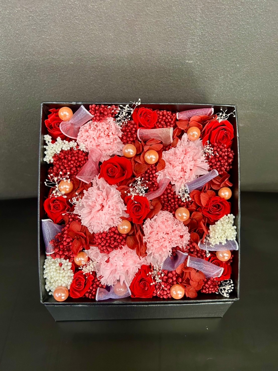 プリザーブド マザーデーボックス(レッド)