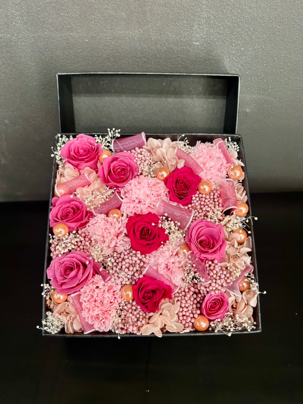 プリザブーブド　マザーデーボックス(ピンク)