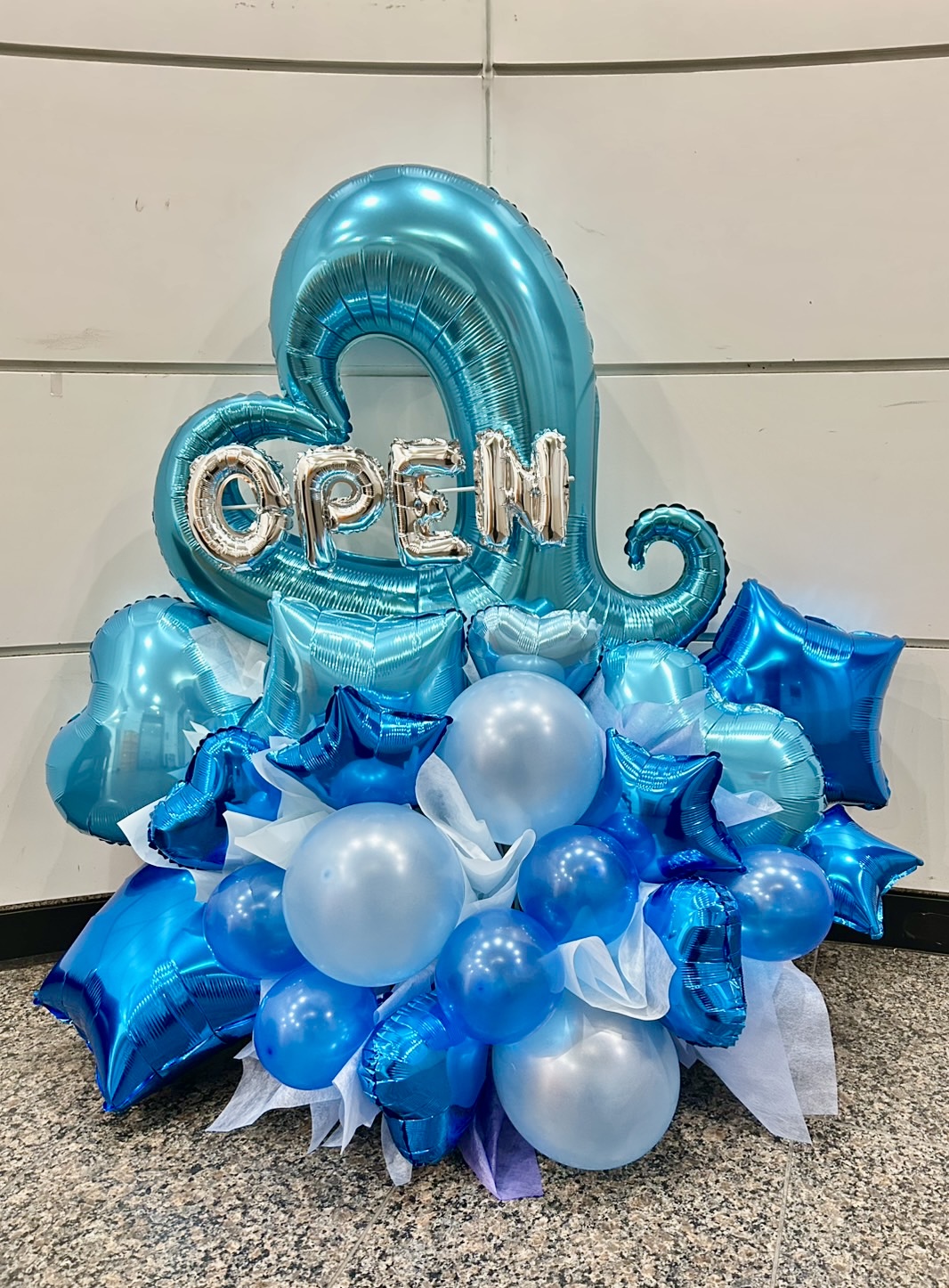 バルーンアレンジ オープン　ブルー